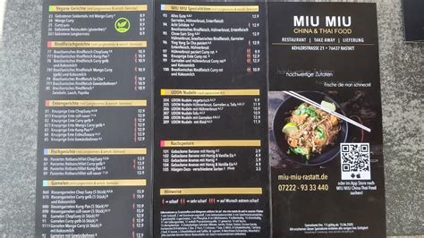 miu miu restaurant baden baden|Speisekarte Miu Miu China & Thai Food in Baden.